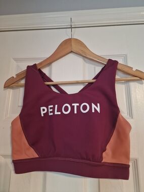 Peloton Burgundy & Peach Sports Bra